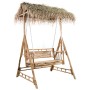 2-seater swing bench with palm leaves and bamboo cushion 202 cm by , Garden rockers - Ref: Foro24-3063936, Price: 479,44 €, D...