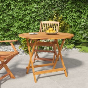 Folding garden table solid acacia wood Ø 90x75 cm by , Garden tables - Ref: Foro24-319670, Price: 110,99 €, Discount: %