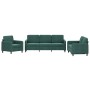 Dark green velvet 3-piece sofa set by , Sofas - Ref: Foro24-3201936, Price: 684,99 €, Discount: %