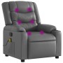 Gray synthetic leather reclining massage chair by , Armchairs - Ref: Foro24-374126, Price: 251,24 €, Discount: %