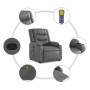 Gray synthetic leather reclining massage chair by , Armchairs - Ref: Foro24-374126, Price: 251,24 €, Discount: %