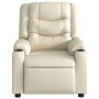 Sillón reclinable de masaje cuero sintético crema de , Sillones - Ref: Foro24-374124, Precio: 254,23 €, Descuento: %