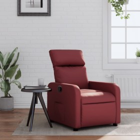 Sillón reclinable de cuero sintético rojo tinto de , Sillones - Ref: Foro24-374187, Precio: 210,99 €, Descuento: %