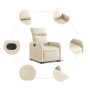 Sillón eléctrico reclinable elevable de tela color crema de , Sillones - Ref: Foro24-3206725, Precio: 304,02 €, Descuento: %