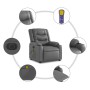 Sillón de masaje elevable eléctrico cuero sintético gris de , Sillones - Ref: Foro24-3206566, Precio: 347,21 €, Descuento: %