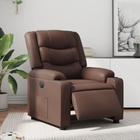 Sillón reclinable eléctrico de cuero sintético marrón de , Sillones - Ref: Foro24-3206545, Precio: 275,99 €, Descuento: %