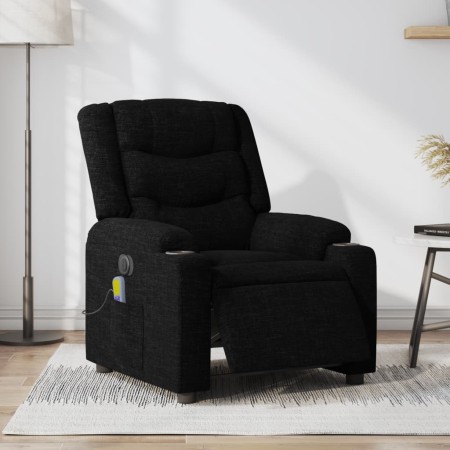 Sillón reclinable de masaje eléctrico tela negro de , Sillones - Ref: Foro24-3206572, Precio: 256,37 €, Descuento: %