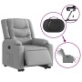 Sillón eléctrico reclinable elevable de tela gris claro de , Sillones - Ref: Foro24-3206579, Precio: 327,61 €, Descuento: %