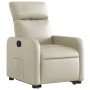 Sillón reclinable elevable cuero artificial color crema de , Sillones - Ref: Foro24-3206750, Precio: 286,99 €, Descuento: %