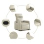 Sillón reclinable elevable cuero artificial color crema de , Sillones - Ref: Foro24-3206750, Precio: 267,19 €, Descuento: %