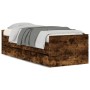 Smoked oak bed frame with drawers 75x190 cm by , Beds and slatted bases - Ref: Foro24-3207361, Price: 161,62 €, Discount: %