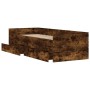 Smoked oak bed frame with drawers 75x190 cm by , Beds and slatted bases - Ref: Foro24-3207361, Price: 161,62 €, Discount: %