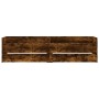 Smoked oak bed frame with drawers 75x190 cm by , Beds and slatted bases - Ref: Foro24-3207361, Price: 161,62 €, Discount: %