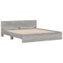 Sonoma gray bed frame with headboard 180x200 cm by , Beds and slatted bases - Ref: Foro24-3207467, Price: 177,85 €, Discount: %