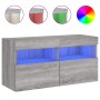 Wandmontierter TV-Schrank mit LED-Leuchten Sonomagrau 80x30x40 cm von , TV-Möbel - Ref: Foro24-837207, Preis: 59,91 €, Rabatt: %