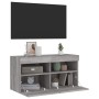 Wandmontierter TV-Schrank mit LED-Leuchten Sonomagrau 80x30x40 cm von , TV-Möbel - Ref: Foro24-837207, Preis: 59,91 €, Rabatt: %