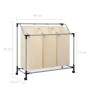 Laundry separator with 3 cream-colored steel bags by vidaXL, Laundry baskets - Ref: Foro24-282427, Price: 41,44 €, Discount: %