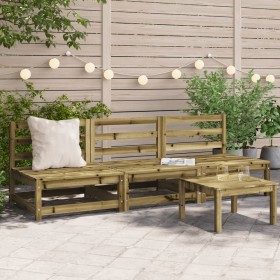 Garden sofas without armrests 3 pcs pine wood 70x70x67 cm by , Modular outdoor sofas - Ref: Foro24-837934, Price: 131,99 €, D...