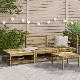 Garden sofa with footrest 2 seater impregnated pine wood by , Modular outdoor sofas - Ref: Foro24-837976, Price: 119,98 €, Di...