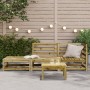 Garden sofa with footrest 2 seater impregnated pine wood by , Modular outdoor sofas - Ref: Foro24-837976, Price: 120,20 €, Di...