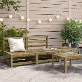 Garden sofa without armrests with pine wood footrest by , Modular outdoor sofas - Ref: Foro24-837969, Price: 153,99 €, Discou...