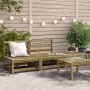 Garden sofa without armrests with pine wood footrest by , Modular outdoor sofas - Ref: Foro24-837969, Price: 154,43 €, Discou...