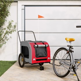 Pet Bicycle Trailer Iron Oxford Cloth Red Gray by , pet strollers - Ref: Foro24-93859, Price: 105,99 €, Discount: %