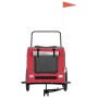 Pet Bicycle Trailer Iron Oxford Cloth Red Gray by , pet strollers - Ref: Foro24-93859, Price: 109,25 €, Discount: %