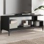 TV cabinet engineered wood and black steel 102x40x41 cm by , TV Furniture - Ref: Foro24-842411, Price: 55,41 €, Discount: %