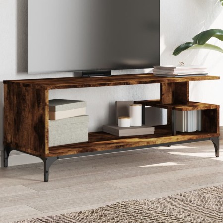 TV cabinet engineered wood and black steel 102x40x41 cm by , TV Furniture - Ref: Foro24-842413, Price: 53,88 €, Discount: %