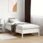 Bed frame with white pine wood headboard 75x190 cm by , Beds and slatted bases - Ref: Foro24-842627, Price: 85,37 €, Discount: %