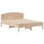 Estructura de cama con cabecero madera maciza pino 135x190 cm de , Camas y somieres - Ref: Foro24-842606, Precio: 107,58 €, D...