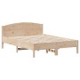 Bed frame with solid pine wood headboard 120x190 cm by , Beds and slatted bases - Ref: Foro24-842610, Price: 103,58 €, Discou...