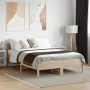 Bed frame with solid pine wood headboard 120x190 cm by , Beds and slatted bases - Ref: Foro24-842610, Price: 103,58 €, Discou...