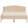 Bed frame with solid pine wood headboard 120x190 cm by , Beds and slatted bases - Ref: Foro24-842610, Price: 103,58 €, Discou...