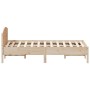 Bed frame with solid pine wood headboard 120x190 cm by , Beds and slatted bases - Ref: Foro24-842610, Price: 103,58 €, Discou...