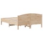 Bed frame with solid pine wood headboard 120x190 cm by , Beds and slatted bases - Ref: Foro24-842610, Price: 103,58 €, Discou...