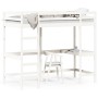 Loft bed with solid white pine wood desk 100x200 cm by , Beds and slatted bases - Ref: Foro24-842847, Price: 247,17 €, Discou...