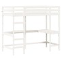 Loft bed with solid white pine wood desk 100x200 cm by , Beds and slatted bases - Ref: Foro24-842847, Price: 247,17 €, Discou...