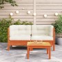 Garden corner sofas and cushions 2 pcs wax brown pine wood by , Modular outdoor sofas - Ref: Foro24-838154, Price: 208,87 €, ...