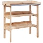 Plant table with shelves solid fir wood 78x38x82.5cm by , Pot stands - Ref: Foro24-156352, Price: 49,46 €, Discount: %