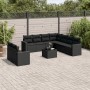 Gartensofa-Set 10-teilig mit schwarzen synthetischen Rattankissen von , Modulare Sofas für den Außenbereich - Ref: Foro24-325...