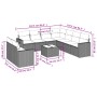 Gartensofa-Set 10-teilig mit schwarzen synthetischen Rattankissen von , Modulare Sofas für den Außenbereich - Ref: Foro24-325...