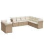 9-teiliges Gartensofa-Set mit beigen synthetischen Rattankissen von , Gartensets - Ref: Foro24-3217838, Preis: 754,10 €, Raba...