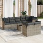 9-teiliges Gartenmöbel-Set und graue synthetische Rattankissen von , Gartensets - Ref: Foro24-3217920, Preis: 611,91 €, Rabat...