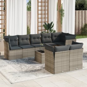 9-teiliges Gartenmöbel-Set und graue synthetische Rattankissen von , Gartensets - Ref: Foro24-3217920, Preis: 631,86 €, Rabat...