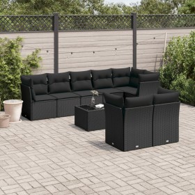 8-teiliges Gartensofa-Set und schwarze synthetische Rattankissen von , Gartensets - Ref: Foro24-3217915, Preis: 556,15 €, Rab...