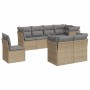 Gartensofa-Set mit beigen Kissen 8 Stück PE-Rattan von , Gartensets - Ref: Foro24-3217929, Preis: 552,90 €, Rabatt: %