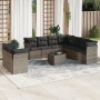 10-teiliges Gartensofa-Set mit grauen synthetischen Rattankissen von , Gartensets - Ref: Foro24-3217850, Preis: 676,05 €, Rab...