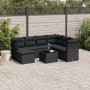 8-teiliges Gartensofa-Set und schwarze synthetische Rattankissen von , Gartensets - Ref: Foro24-3217995, Preis: 489,37 €, Rab...